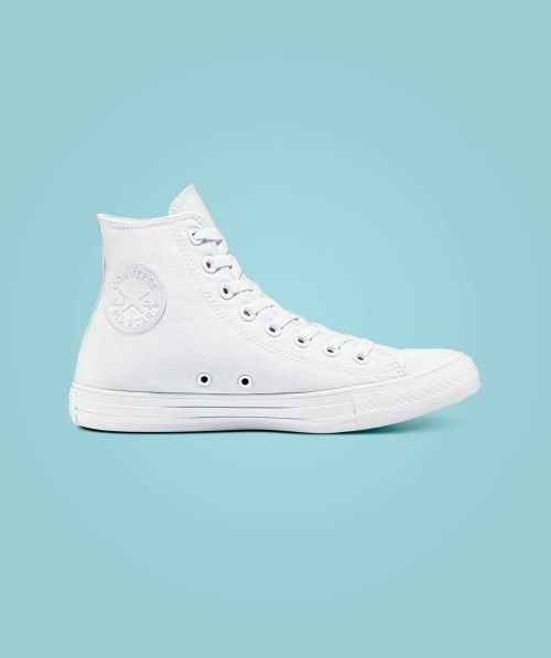 Tenis Converse Chuck Taylor All Star Blancos En Bota de Lona Unisex